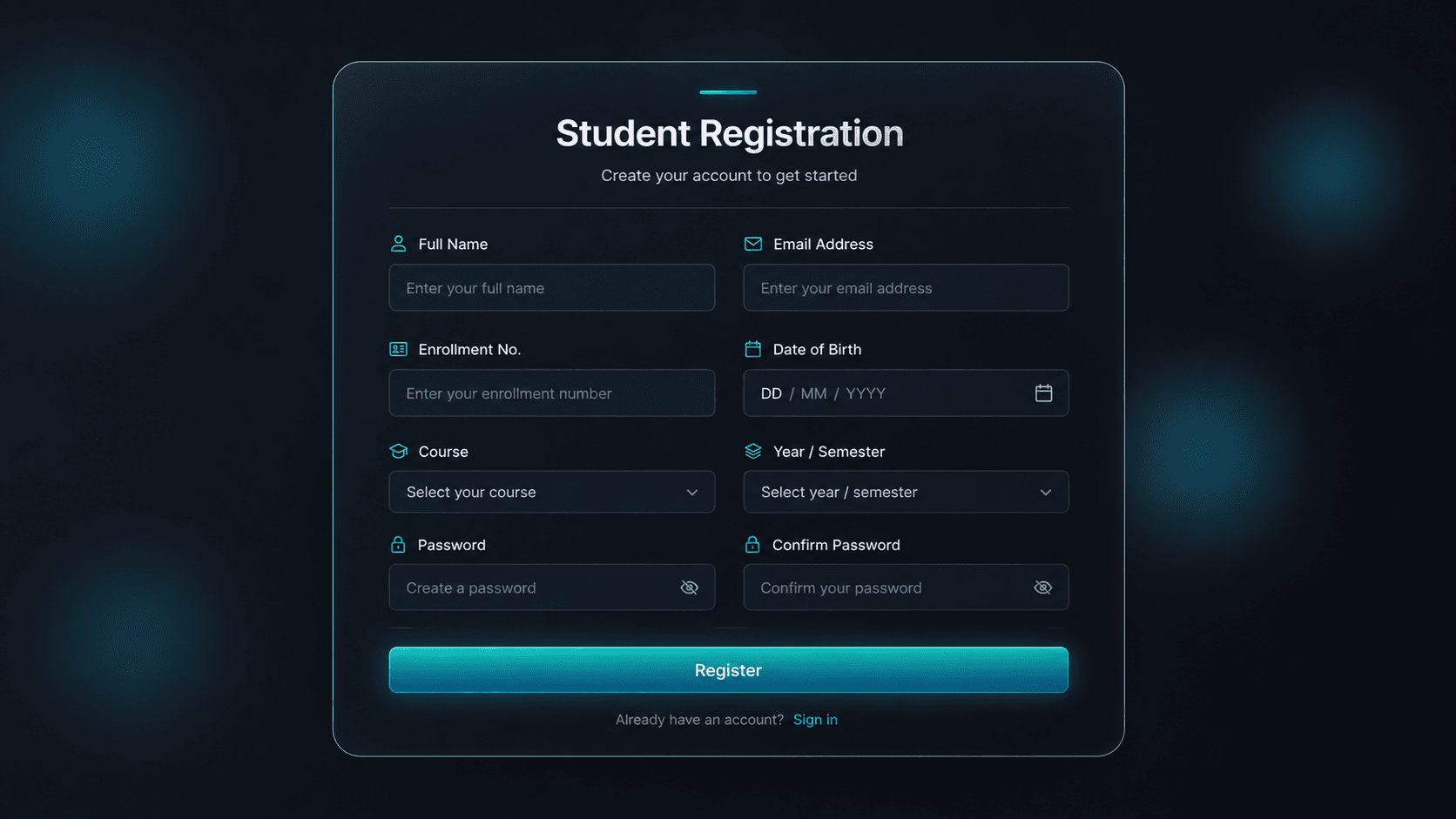 Student Registration Form